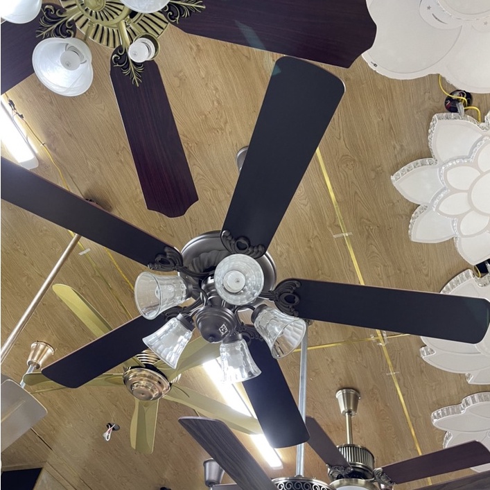 Quạt Trần Cánh Gỗ Hiện Đại 236, Quạt Trần Trang Trí Phòng Khách/Phòng Ngủ, Động Cơ AC