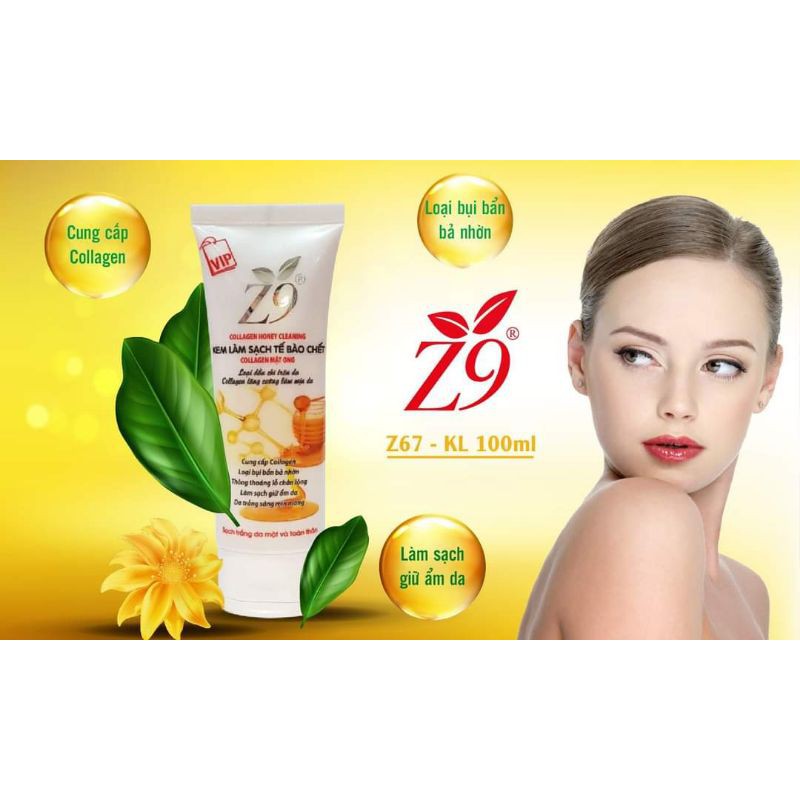 Kem Làm Sạch Tế Bào Chết Collagen Mật Ong Z9 Tuýp 100ml