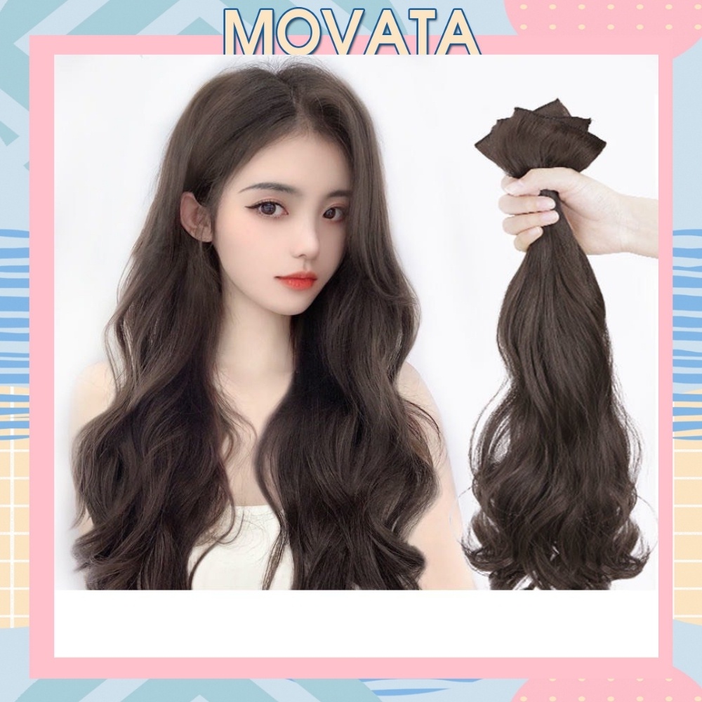 Combo 3 dải tóc xoăn giả Movata tóc giả xoăn sóng đẹp tự nhiên TG16
