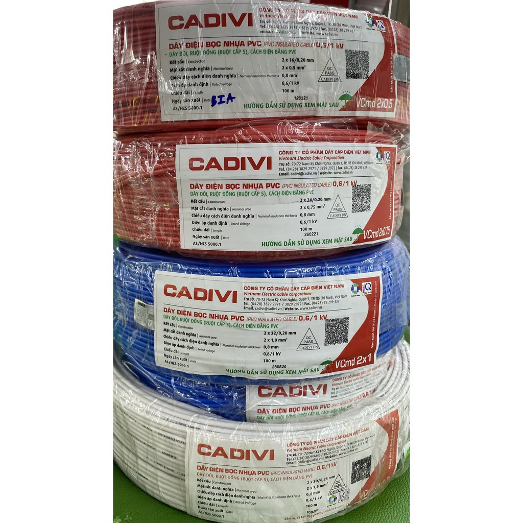 Dây Điện Đôi Mềm Cadivi 2x16, 2x24, 2x32, 2x50  - Lõi Đồng Cao Cấp - Hàng Chính Hãng
