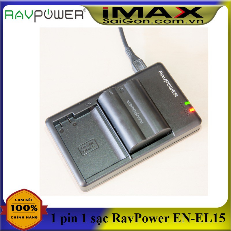 Bộ 1 pin 1 sạc RavPower cho Nikon EN-EL15