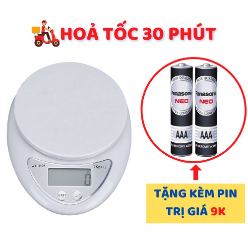 Cân Tiểu Ly Điện Tử Nhà Bếp Mini Định Lượng 1g - 5Kg Làm Bánh Độ Chính Xác Cao Tặng Kèm 2 Pin AAA