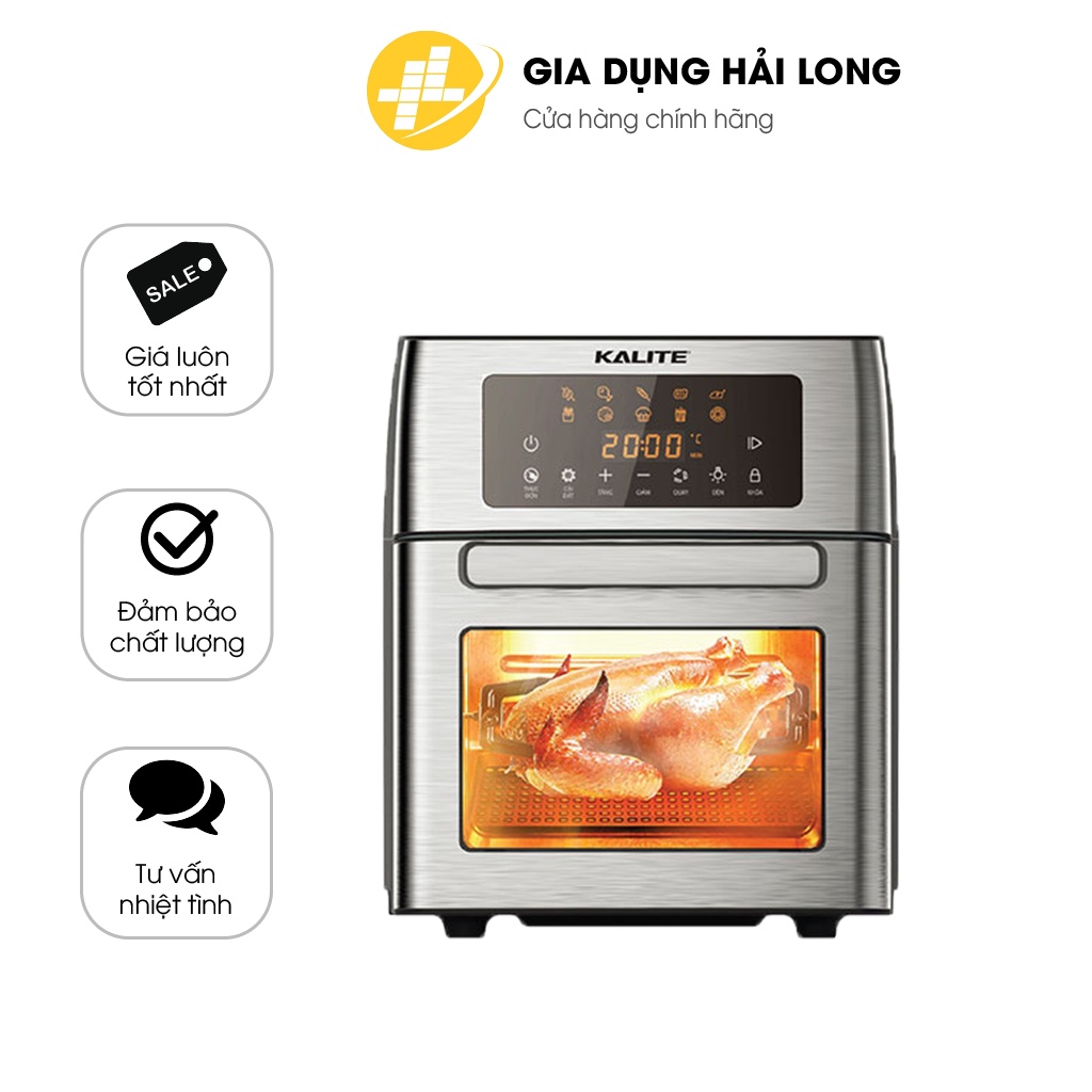 Nồi chiên không dầu cỡ lớn Kalite KL 1500 dung tích 15L lọc dầu mỡ 95% công suất 1700W hàng chính hãng bảo hành 1 đổi 1