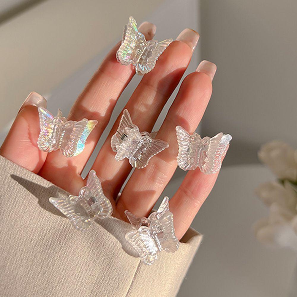 LILYES Kẹp Tóc Càng Cua Trong Suốt Màu Trơn Hình Bướm Dễ Thương Phong Cách Hàn Quốc Cho Bé Gái