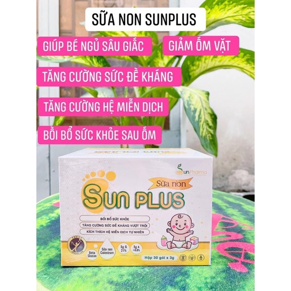Sũa Non SunPlus dành cho bé - Tăng Sức Đề Kháng, Ngủ Ngon Sâu Giấc Hộp 30 gói