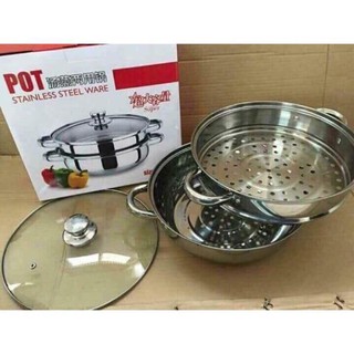 [FREESHIP XTRA]  Nồi hấp inox 2 tầng 28cm