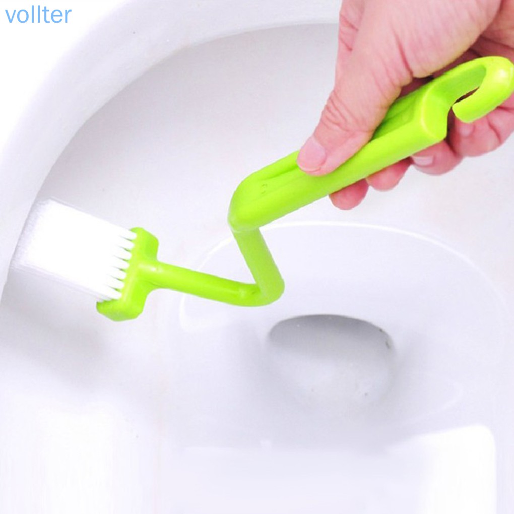 Set 2 bàn chải vệ sinh toilet thiết kế hình chữ S sáng tạo tiện lợi