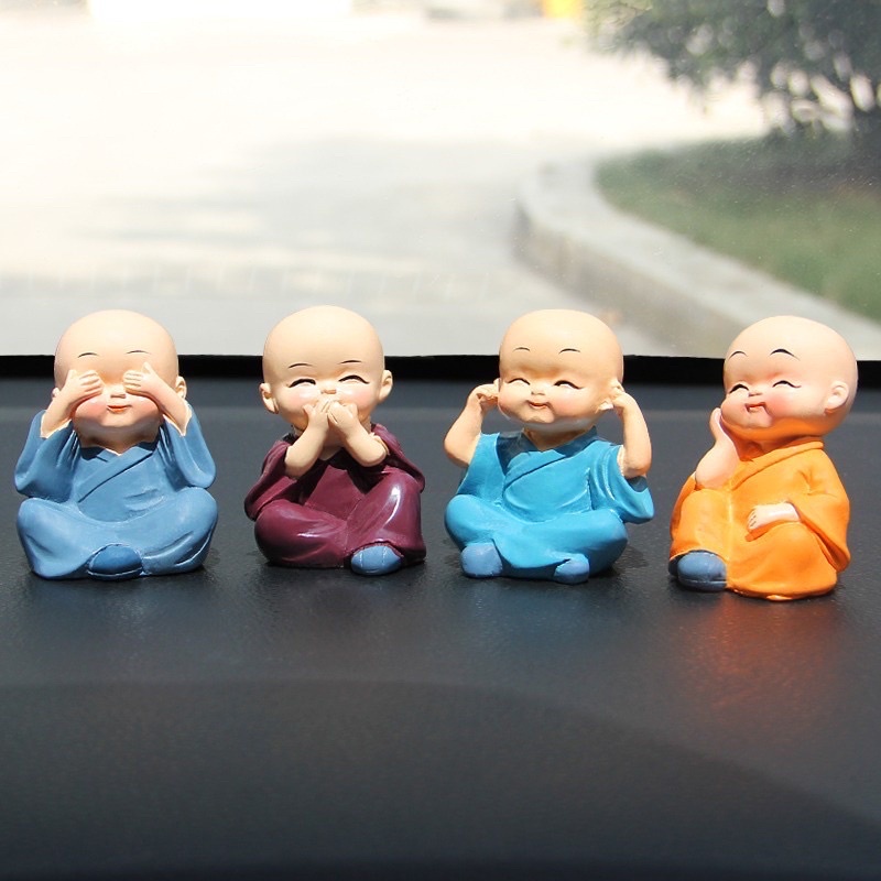 Bộ 4 tượng chú tiểu 4 không để Tapo xe ô tô