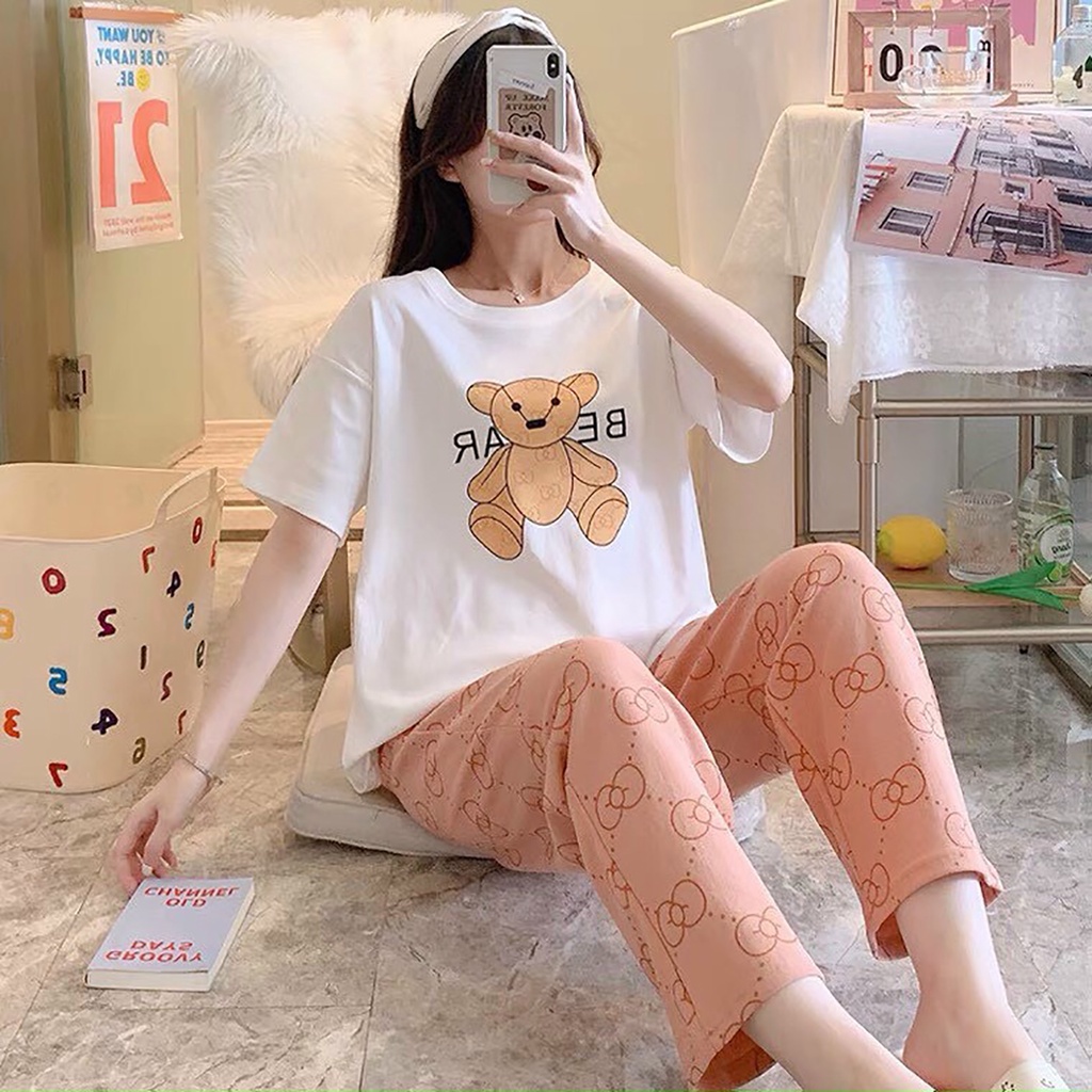 Đồ Bộ Mặc ở Nhà Bộ Đồ Ngủ Nữ Quần Dài Pijama Thun Lạnh Đẹp [CODE 49-52] Freesize Từ 45-55Kg - BB REAL