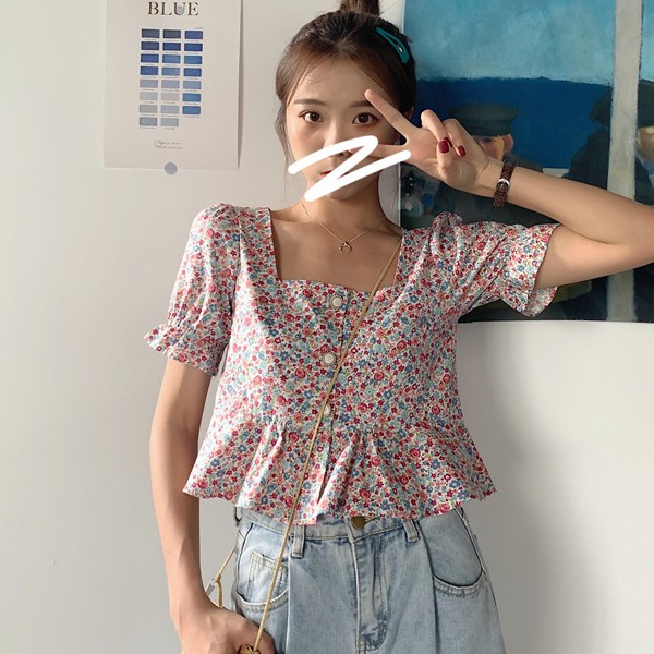 [Hàng có sẵn] Áo sơ mi kiểu croptop nữ Ulzzang Quảng Châu AS52