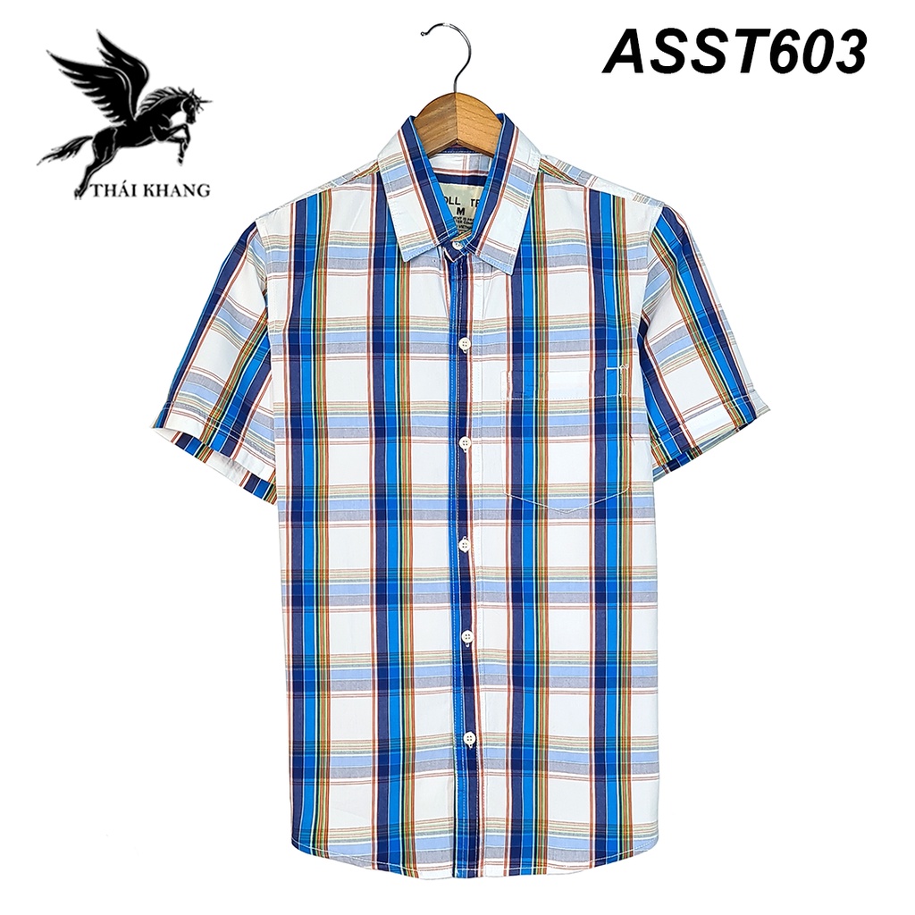 áo sơ mi tay ngắn nam cao cấp hàng bán trong siêu thị loại caro đẹp ASST60 | BigBuy360 - bigbuy360.vn