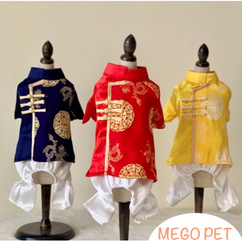 ÁO CHÓ MÈO CÓ SIZE LỚN - ÁO DÀI CÁCH TÂN NÚT TÀU