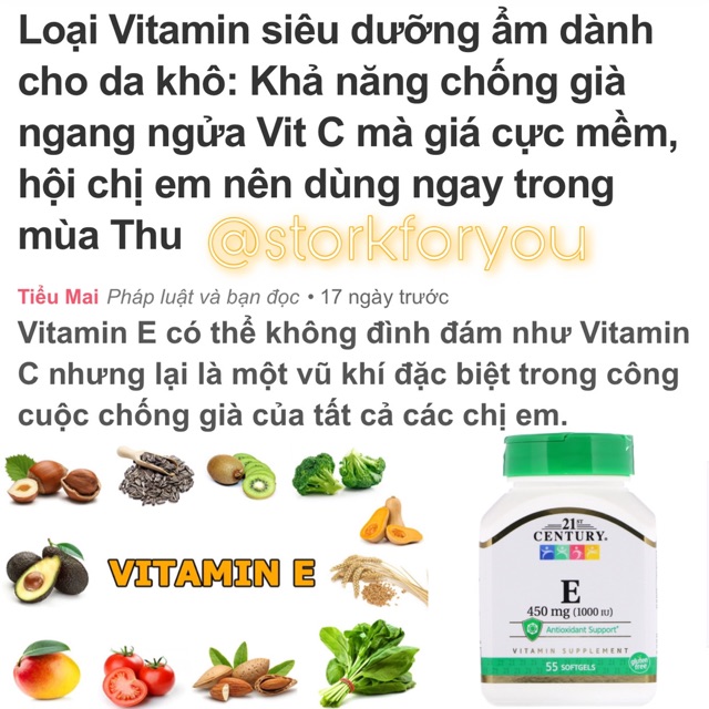 Có bill 🇺🇸 Viên uống Vitamin E 1000 IU  21st Century