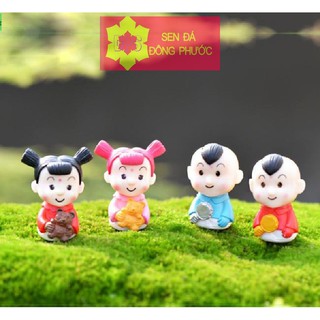 (Hot) - Cặp tiên đồng ngọc nữ - Phụ kiện làm tiểu cảnh sen đá, xương rồng, cây phong thuỷ văn phòng đẹp