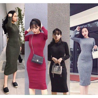 ĐẦM BODY TAY DÀI CỔ TRÒN
