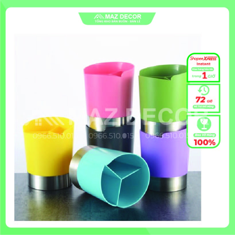 Dụng cụ khay hộp cốc đựng cắm ống hút, thìa tròn 3 ngăn/Dụng cụ quầy bar