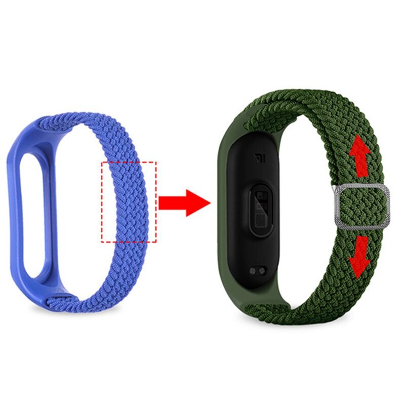Dây Đeo Nylon Co Giãn Có Thể Điều Chỉnh Dành Cho Xiaomi mi band 7 6 5 4 3 miband 6 5 miband 5 4