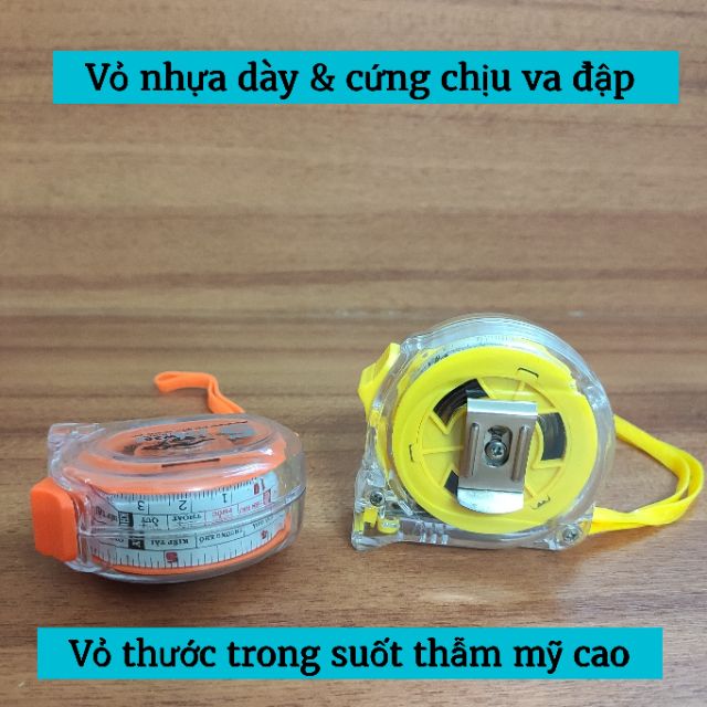 THƯỚC KÉO LỖ BAN 2 MẶT CAO CẤP YELANG / Chất liệu thép không gỉ - Vỏ nhựa cứng trong suốt thẩm mỹ