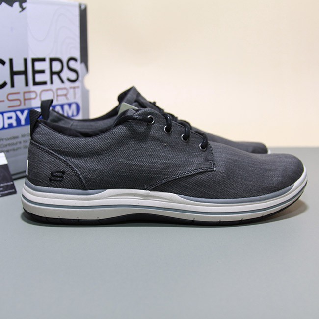 Giày Skechers thấp cổ vải đen STVD22