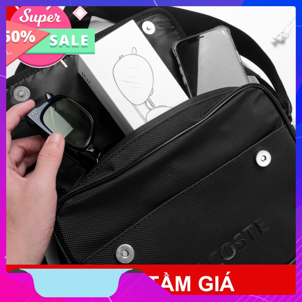 Túi Đeo Chéo Nam Thời Trang Lacoste logo sắt full tag và túi không dệt balo_5035