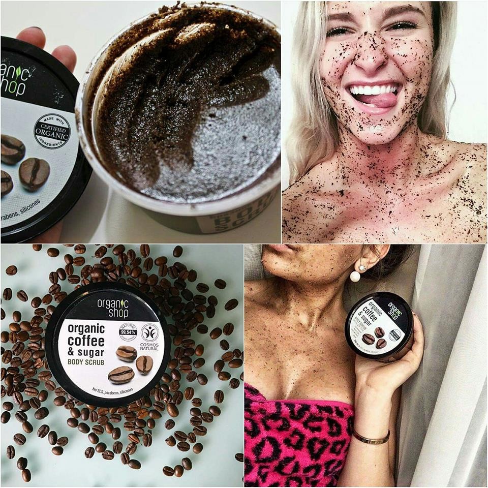Scrub Organic Coffee & Sugar Body 0RGANIC SHOP Tẩy tế bào chết giảm mụn lưng, mụn toàn thân 250ml
