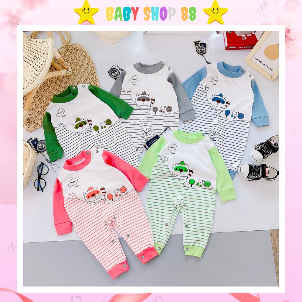 Nỉ cotton Quần áo trẻ em Bộ body dài tay cho bé trai bé gái 0 đến 12 tháng tuổi Mẫu TD2.2022