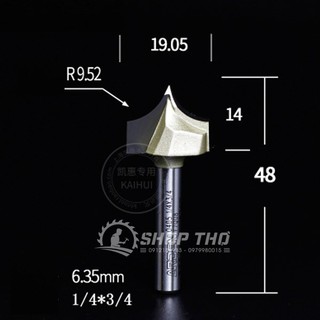 Mũi phay arden 0405 1/4*3/4 đánh chỉ góc nhọn