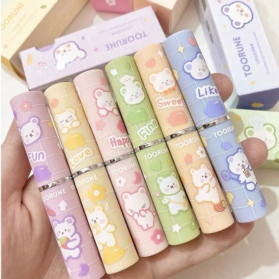 Son dưỡng ẩm môi Toorune từ dầu dừa họa tiết gấu tình yêu giúp môi căng mọng