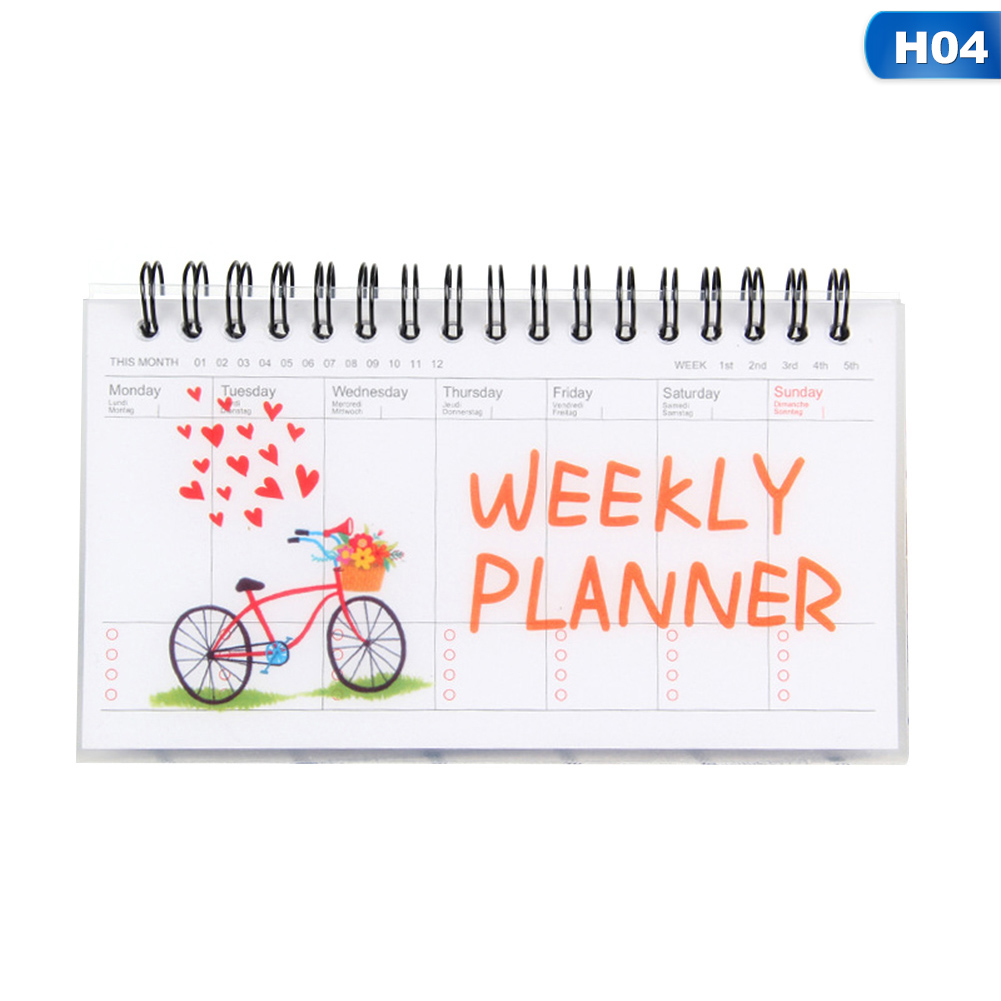 Weekly Daily Schedule Planner Notebook Coil Flip Notebooks Agenda Organizer School Office Stationery