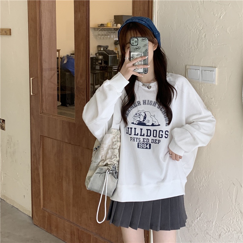 Áo Khoác Sweater Mỏng Tay Dài In Hoạt Hình Kiểu retro Xinh Xắn Cho Nữ