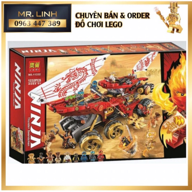 Lego Ninjago - Bela Lari 11332 , Leji 4021 ( Xếp hình cỗ xe tăng sa mạc 1272 mảnh )