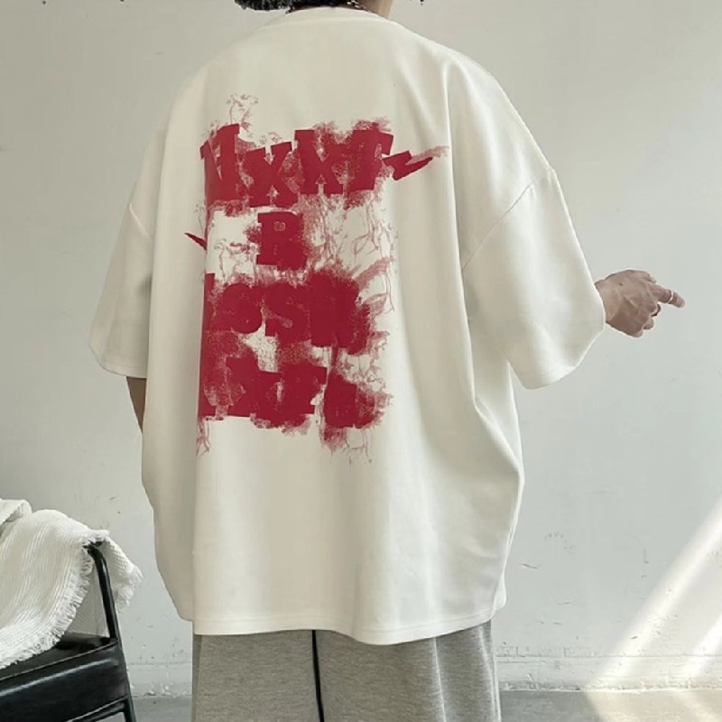 Áo Thun Tay Ngắn Dáng Rộng In Chữ Phong Cách Hip Hop Thời Trang Mùa Hè Cho Nam Và Nữ