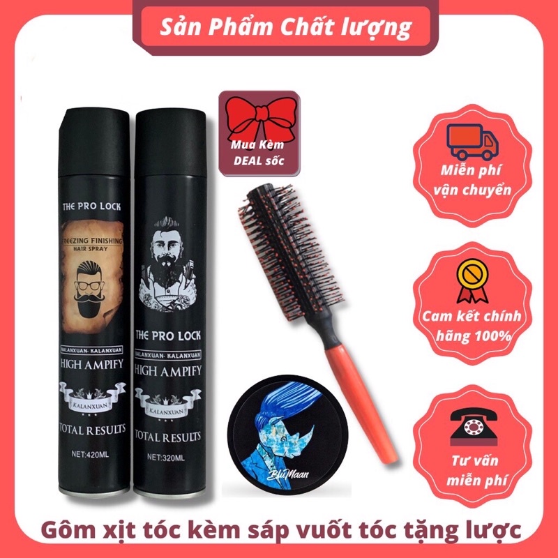 Combo keo xịt tóc nam sáp vuốt tóc nam