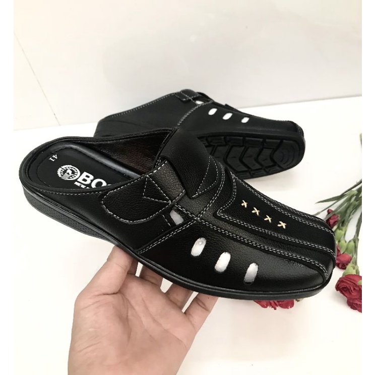 Dép sapo nam cao cấp,phom đẹp,mã SP03, size từ 38-43, màu đen, đế khâu sẳn rất chắc chắn