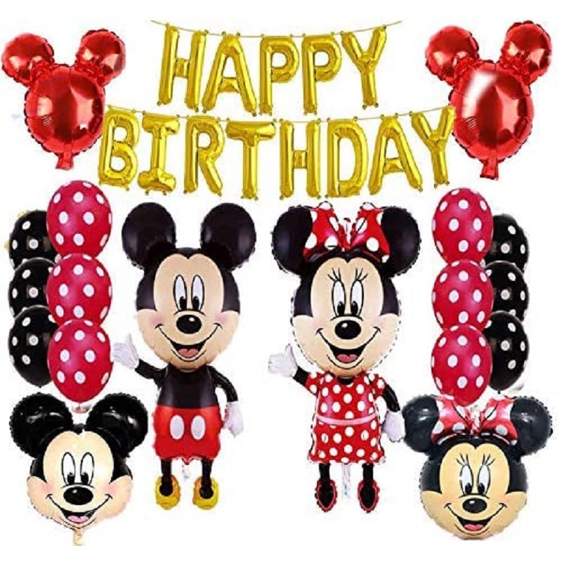 Bóng Hình Chuột Mickey Minne Mouse Đáng Yêu Dễ Thương Trang Trí Sinh Nhật - K104