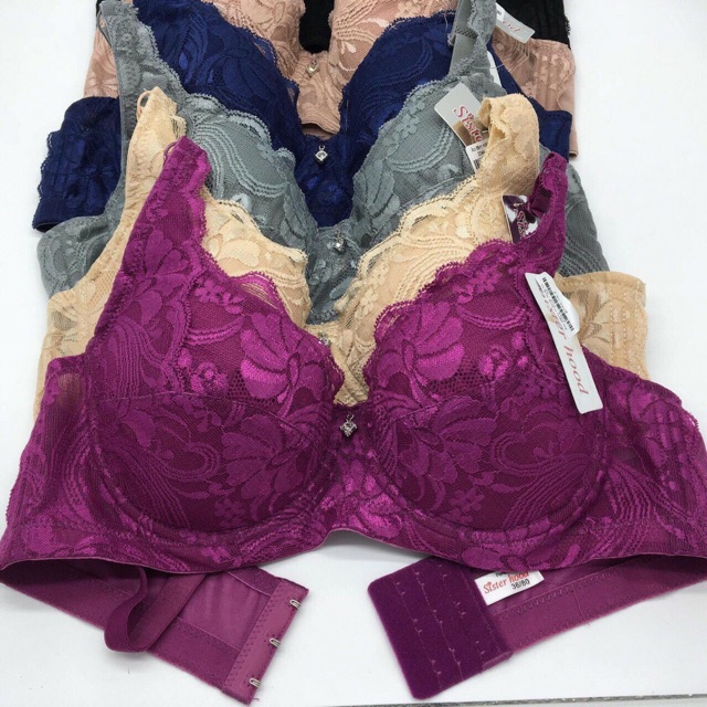Áo lót nữ áo ngực bigsize không mút nâng ngực Thái lan 2044 có gọng ren mềm bản to size 36 đến size 42 màu da/đen/ruốc
