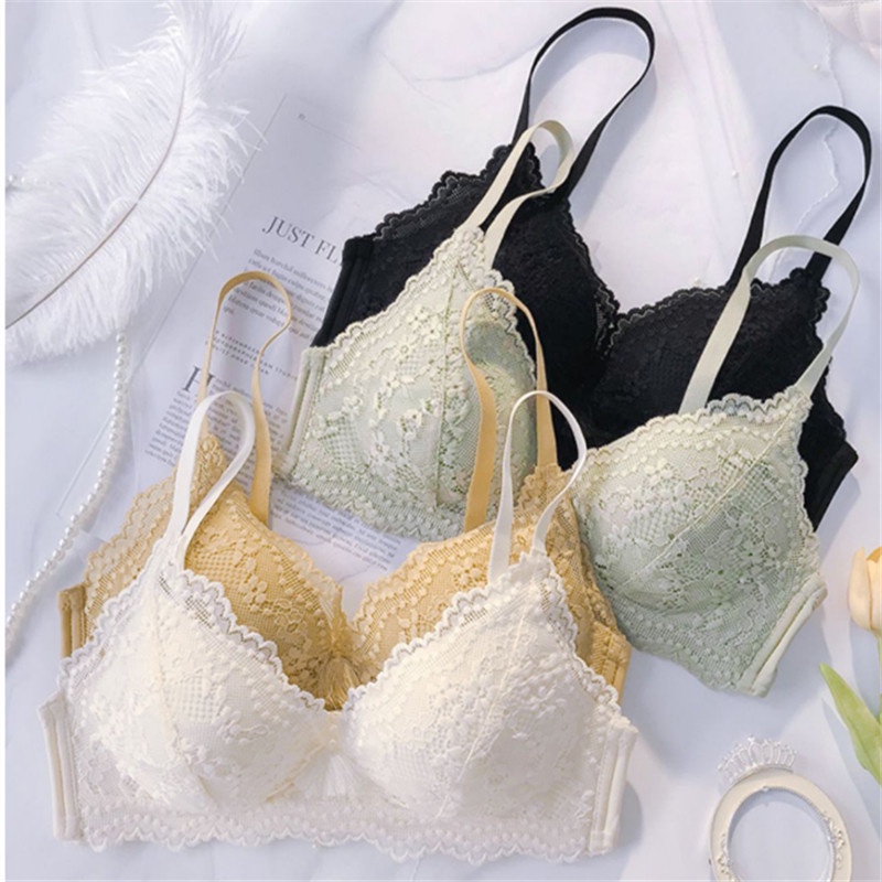 Áo ngực nữ chất ren mút mỏng - Áo lót không gọng 3 nấc cài bản to - chippe AL9