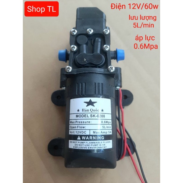 Máy bơm tăng áp mini 12v  SK - máy bơm phun sương 12v