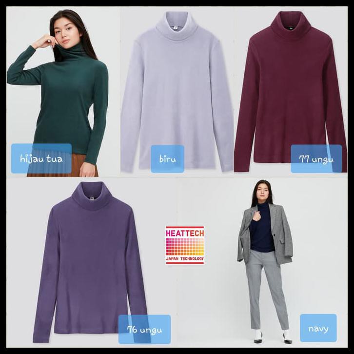 Uniqlo Áo Lông Cừu Cổ Lọ Tay Dài Thời Trang Dành Cho Nữ