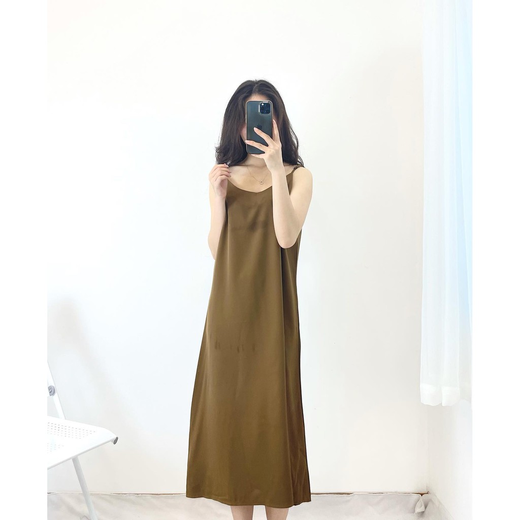 (FREESHIP) Đầm hai dây suông dài Miho house