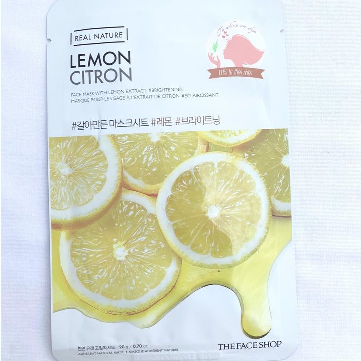 MẶT NẠ DƯỠNG TRẮNG SÁNG DA THE FACE SHOP LEMON REAL NATURE