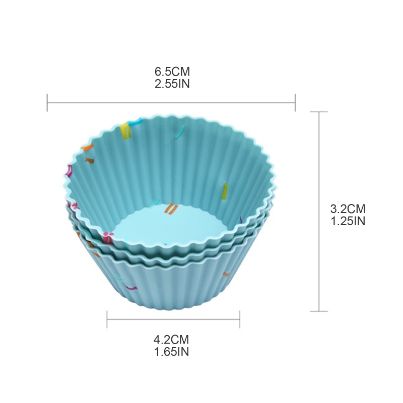 Bộ 6 Cốc Silicone Không Chứa BPA Dùng Làm Bánh Tiện Dụng