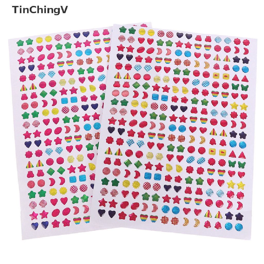 Set 2 Tấm Sticker Đính Đá Lấp Lánh Trang Trí Móng Tay Nghệ Thuật