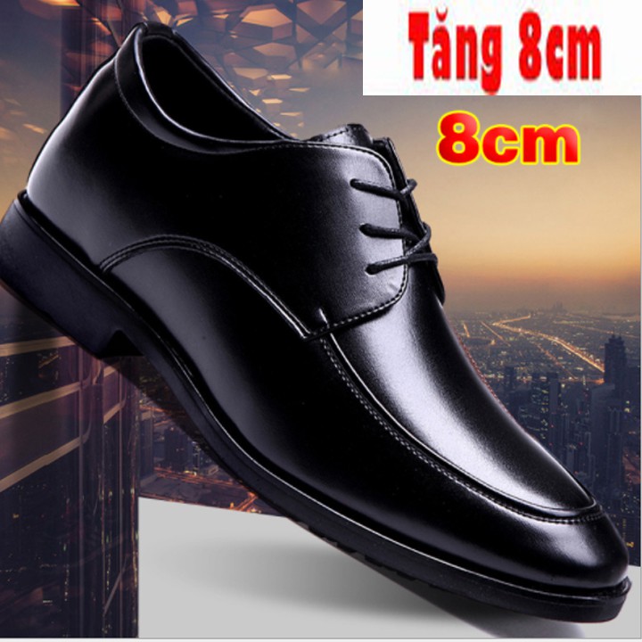 HOT - GIÀY TĂNG CHIỀU CAO  8 CM DA BÒ CAO CẤP NHẬP KHẨU G04