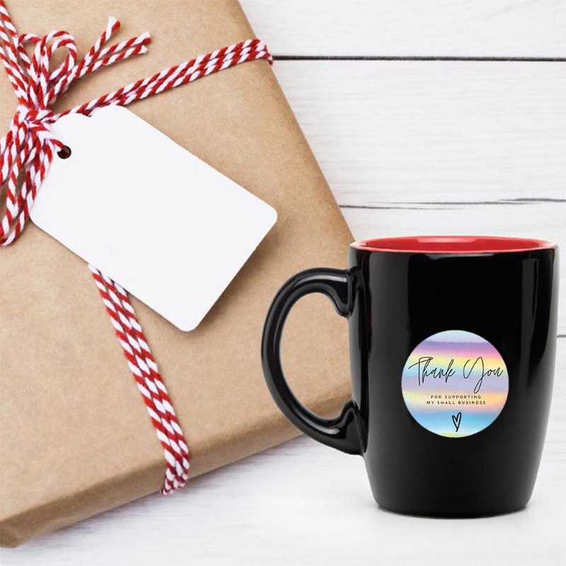 Set 500 nhãn dán màu cầu vồng trang trí quà tặng