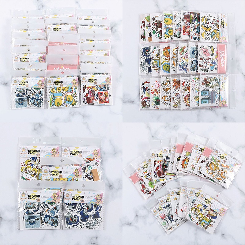 Bộ 40 miếng dán trang trí hình gấu hoạt hình đáng yêu