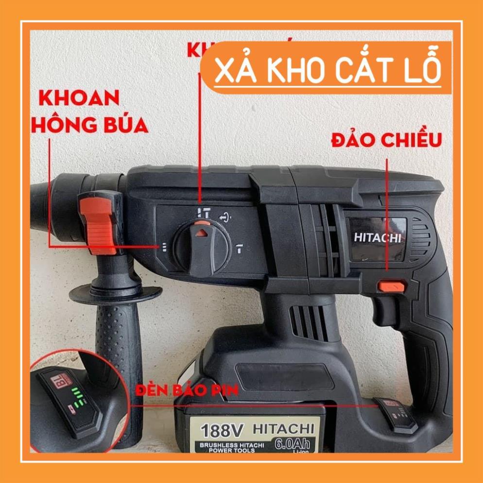 Máy Khoan Bê Tông  Pin HITACH 118v, máy khoan đục bê tông siêu khỏe siêu bên máy dùng pin tiện dụng cho công trình .