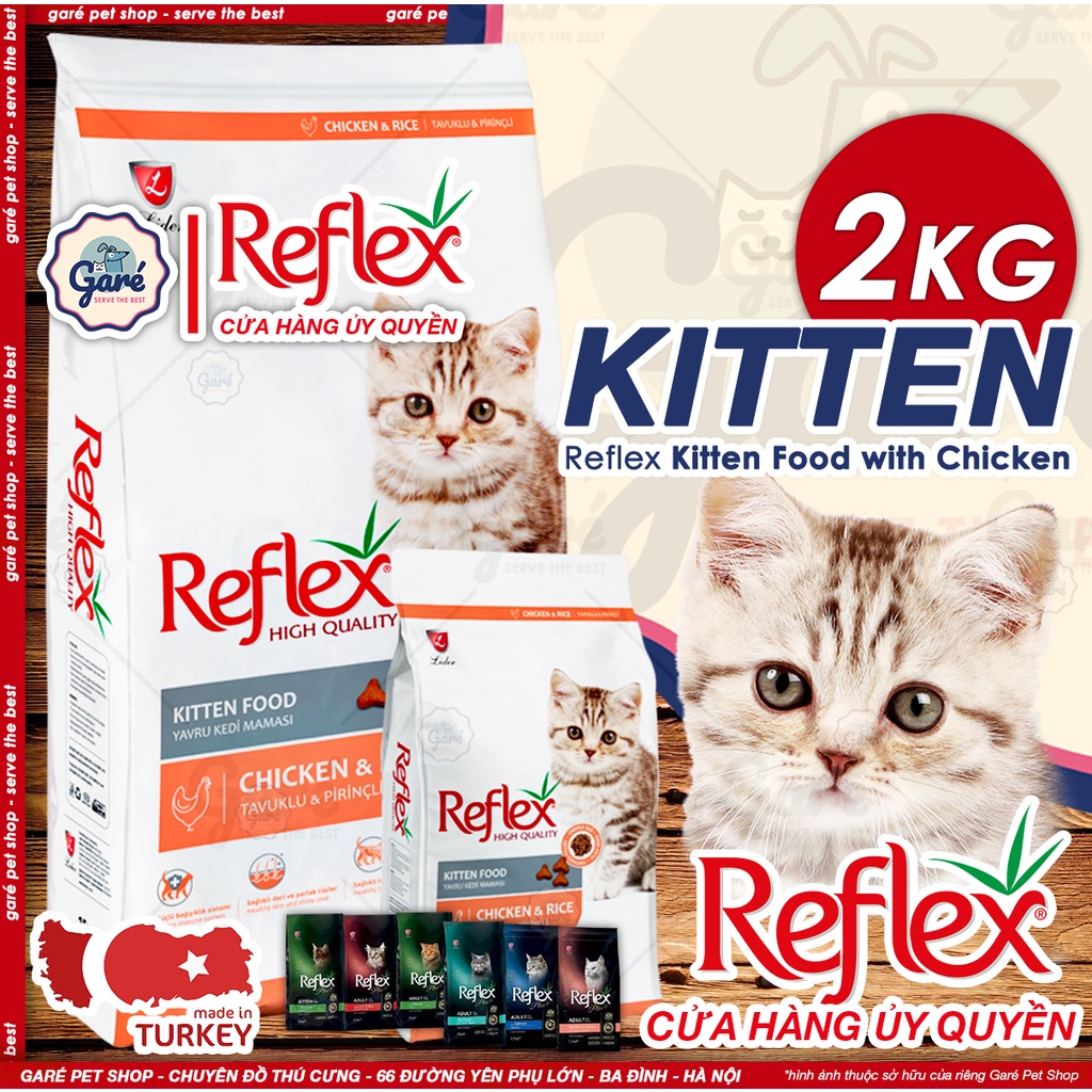 2kg - Hạt Reflex Kitten Adult Cat Food đủ hương vị cho Mèo con Mèo trưởng thành - Thức ăn hạt cho Mèo Reflex Thổ Nhỹ Kỳ