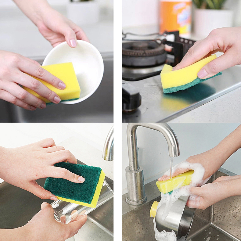 Bọt biển rửa chén hai mặt đa năng tiện lợi cho nhà bếp