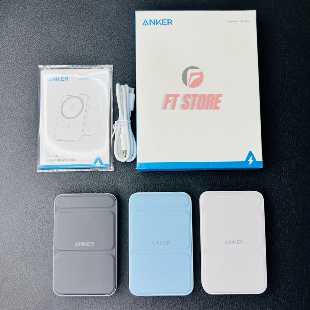 Pin Sạc Dự Phòng Anker MagGo 622 A1611 dành cho điện thoại nhà táo 12,13 Hít Từ Tính 5000mAh 7.5W/12W